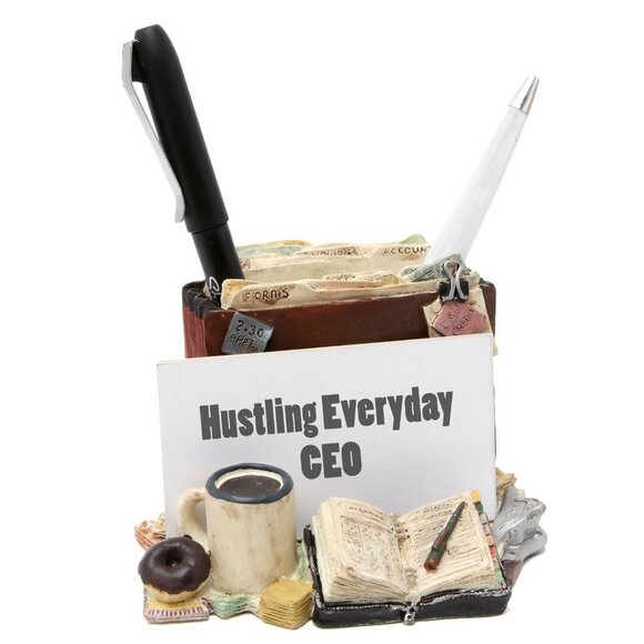 Vintage FIGI Ceramic Pen Pencil Business Card Holder Admin Briefcase Office Y2K - Picture 1 of 7